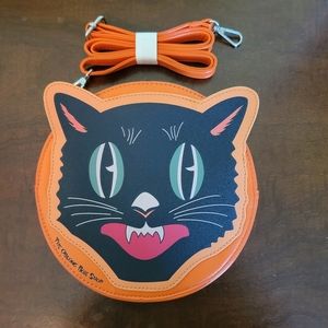😍 The Oblong Box Shop Vintage Halloween Cat Shoulder Bag NWT